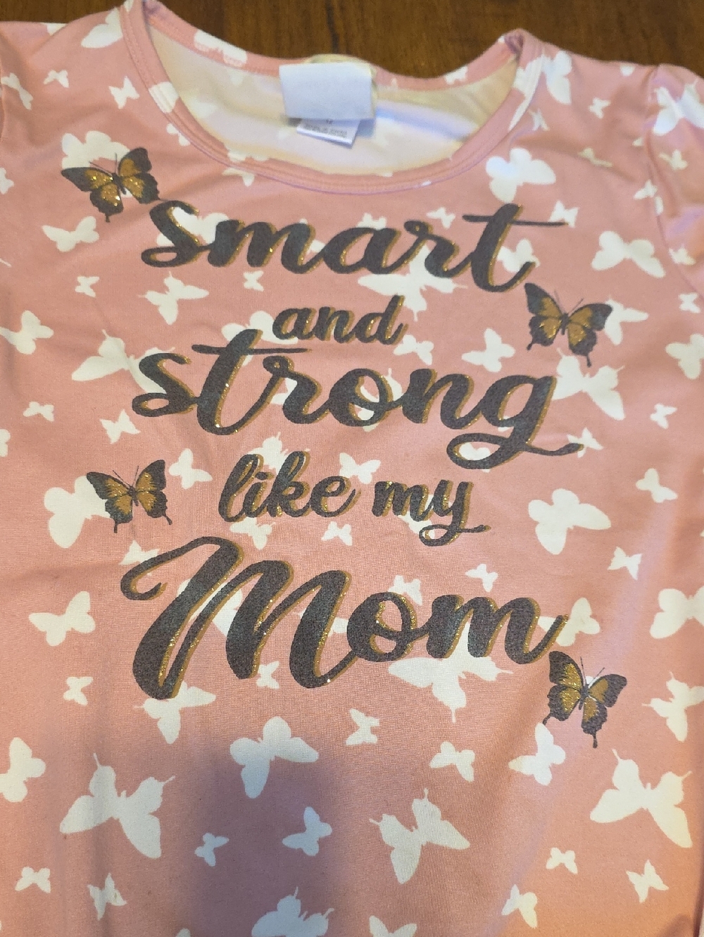 Girls Pink 'Smart and Strong Like My Mom' Tee - Picture 9 of 9